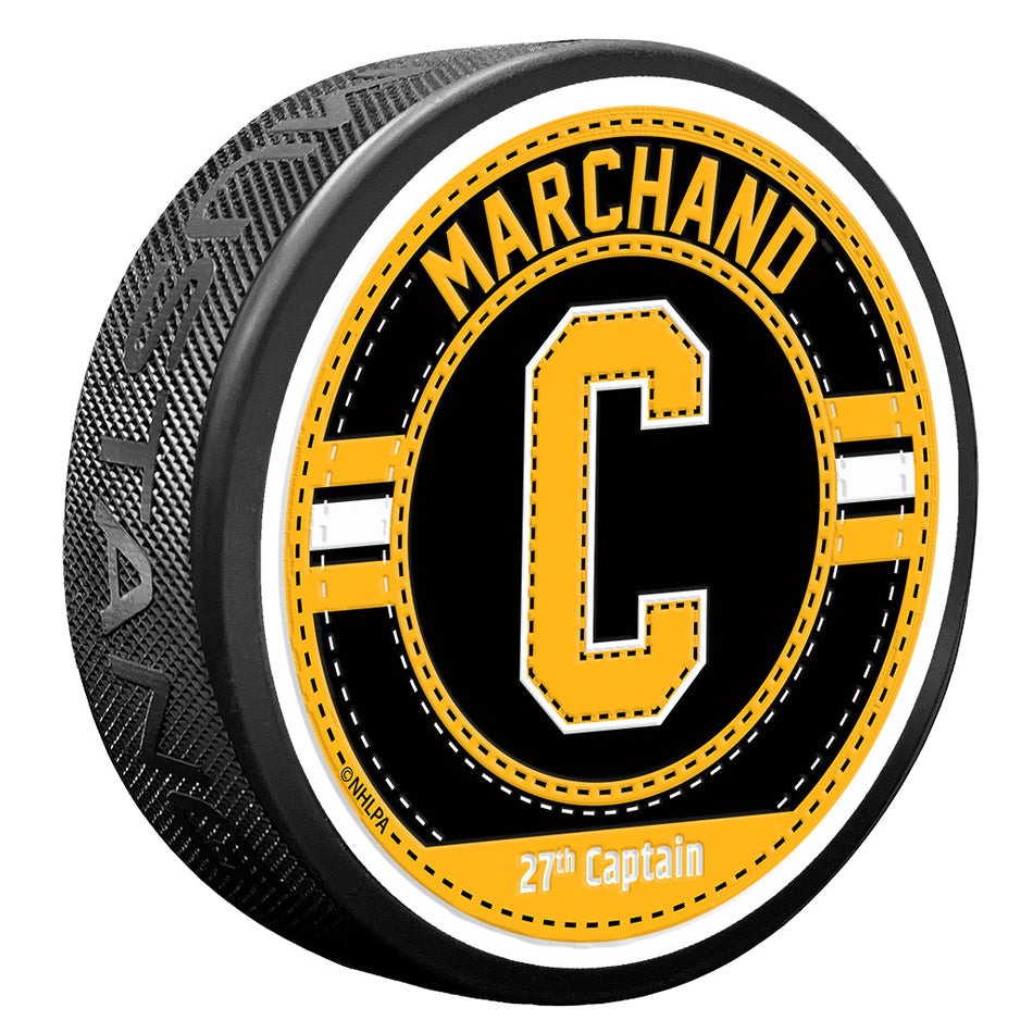 Brad Marchand Puck - Captain Jersey Stitch