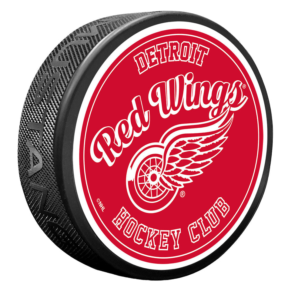 Detroit Red Wings Puck | Retro Script