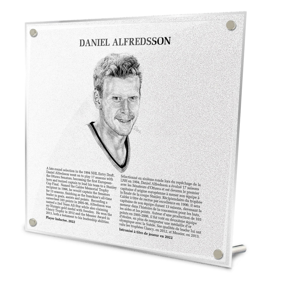 NHL Legends | Hockey Hall of Fame Plaque | Daniel Alfredsson