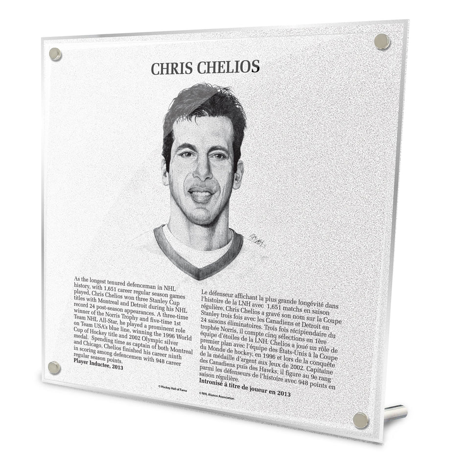 NHL Legends | Hockey Hall of Fame Plaque | Chris Chelios