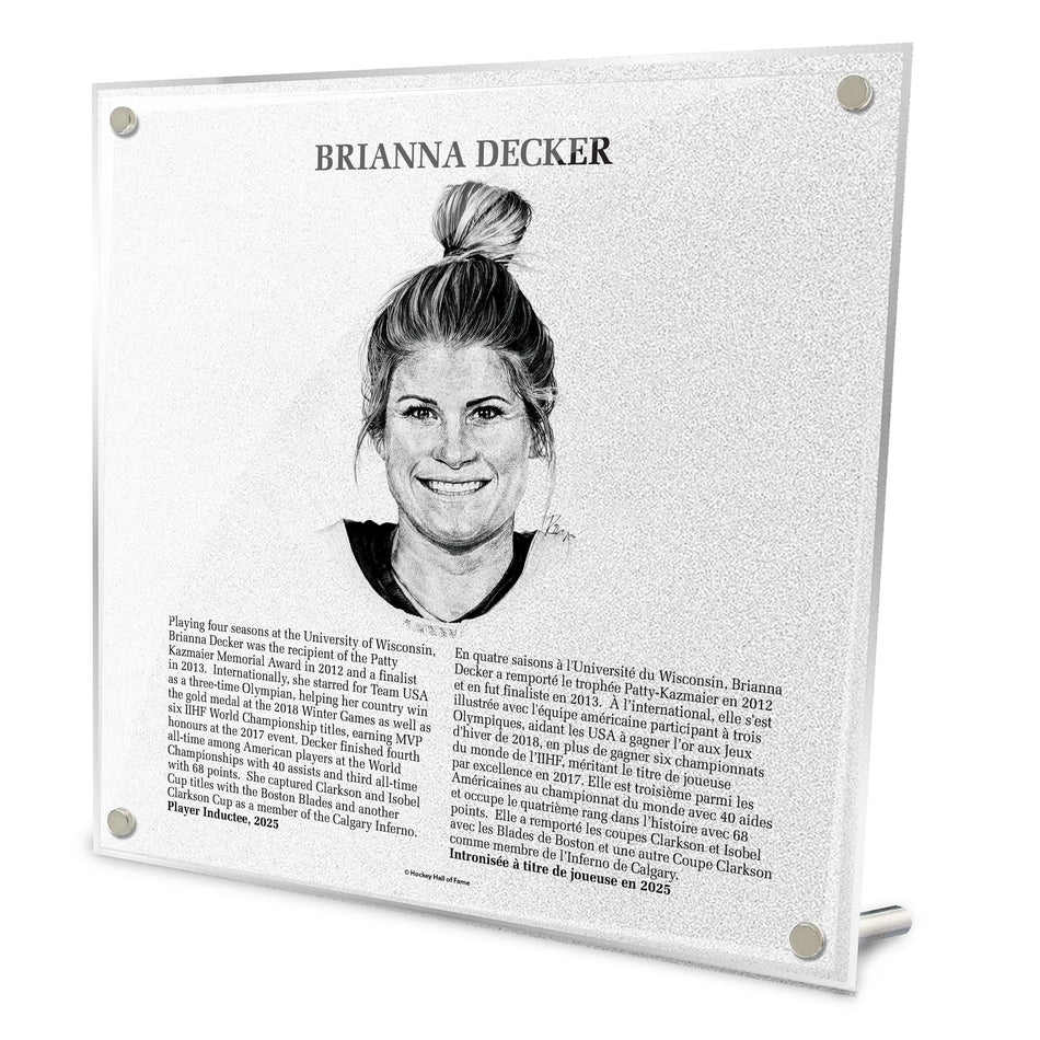 NHL Legends | Hockey Hall of Fame Plaque | Brianna Decker