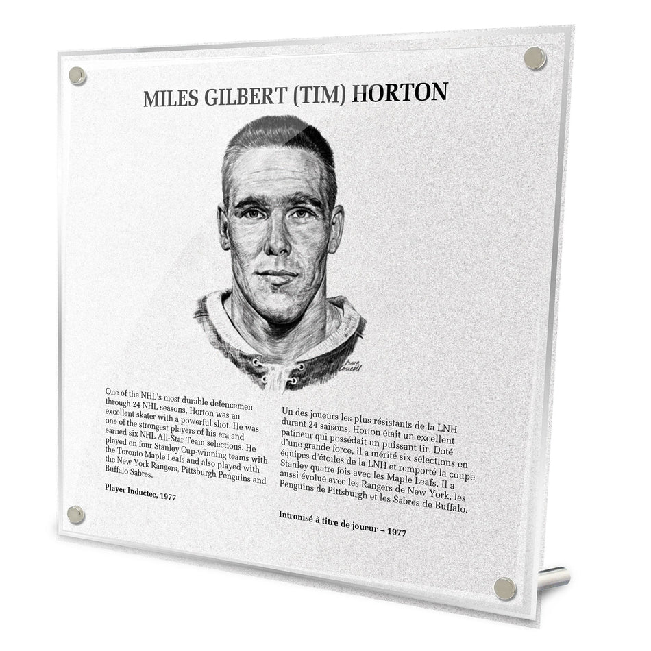 NHL Legends | Hockey Hall of Fame Plaque | Tim Horton