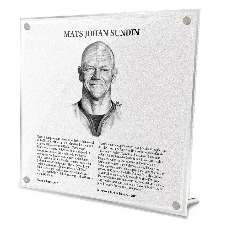 NHL Legends | Hockey Hall of Fame Plaque | Mats Sundin