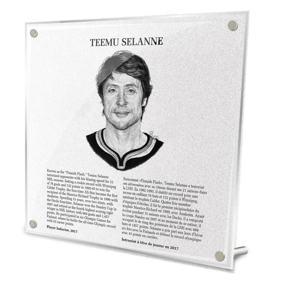 NHL Legends | Hockey Hall of Fame Plaque | Teemu Selanne