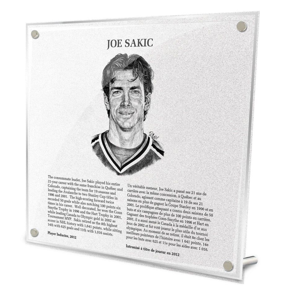 NHL Legends | Hockey Hall of Fame Plaque | Joe Sakic