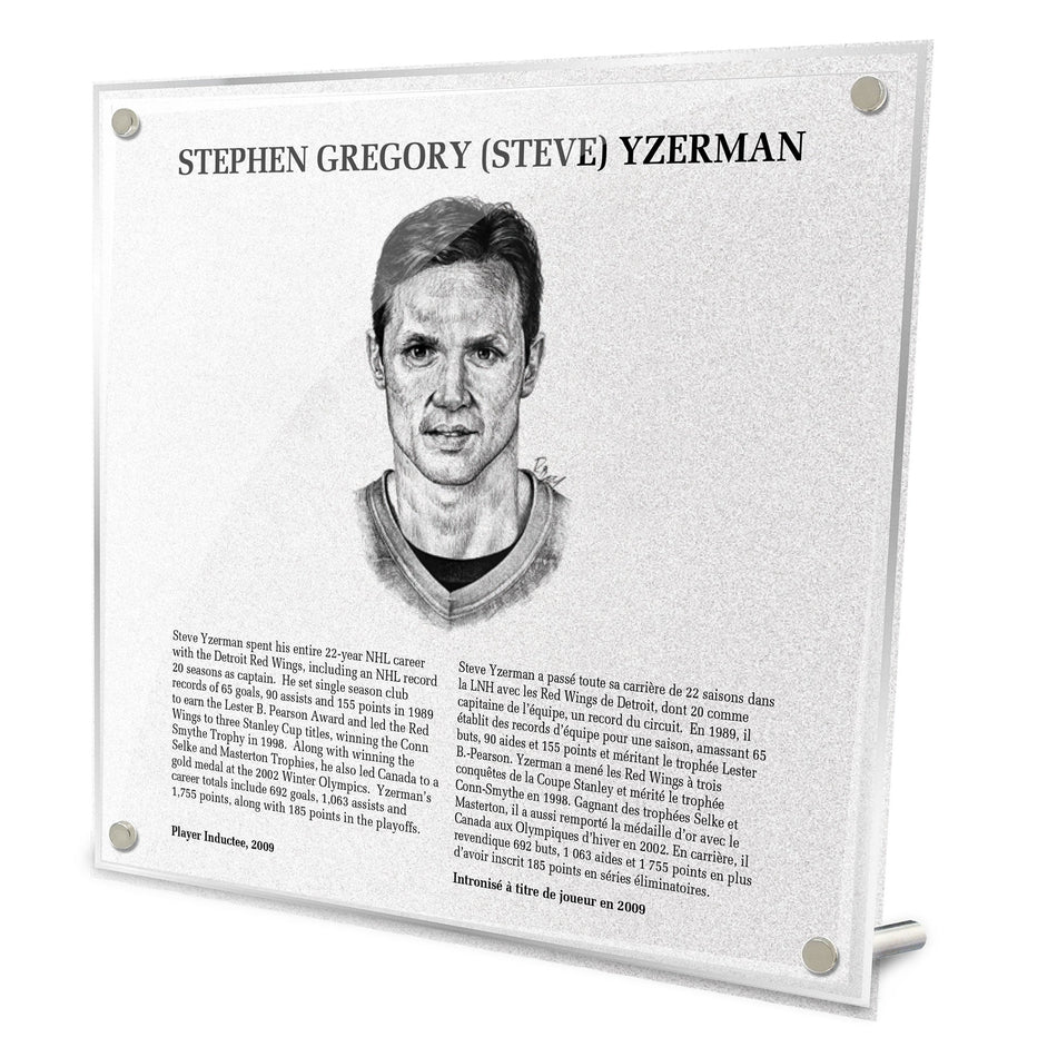NHL Legends | Hockey Hall of Fame Plaque | Steve Yzerman