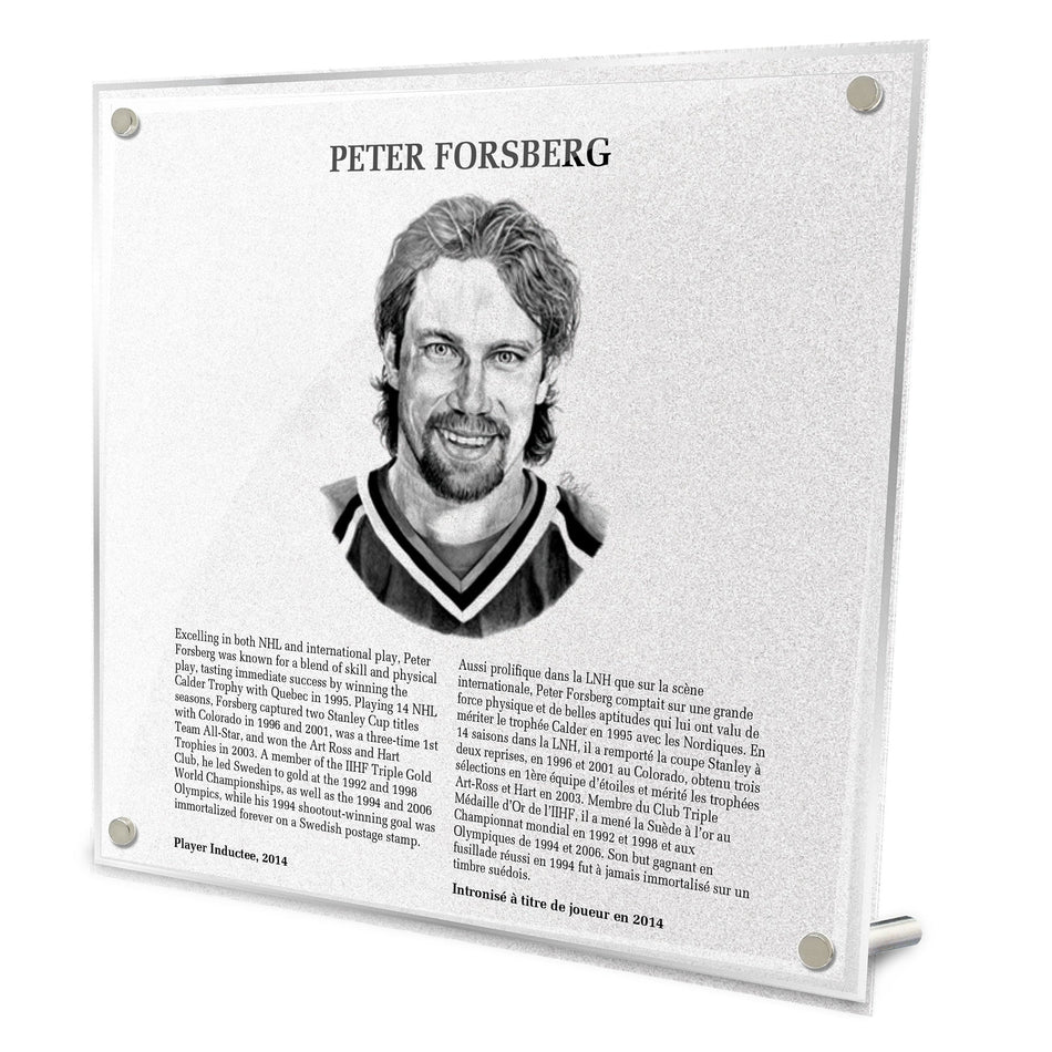 NHL Legends | Hockey Hall of Fame Plaque | Peter Forsberg