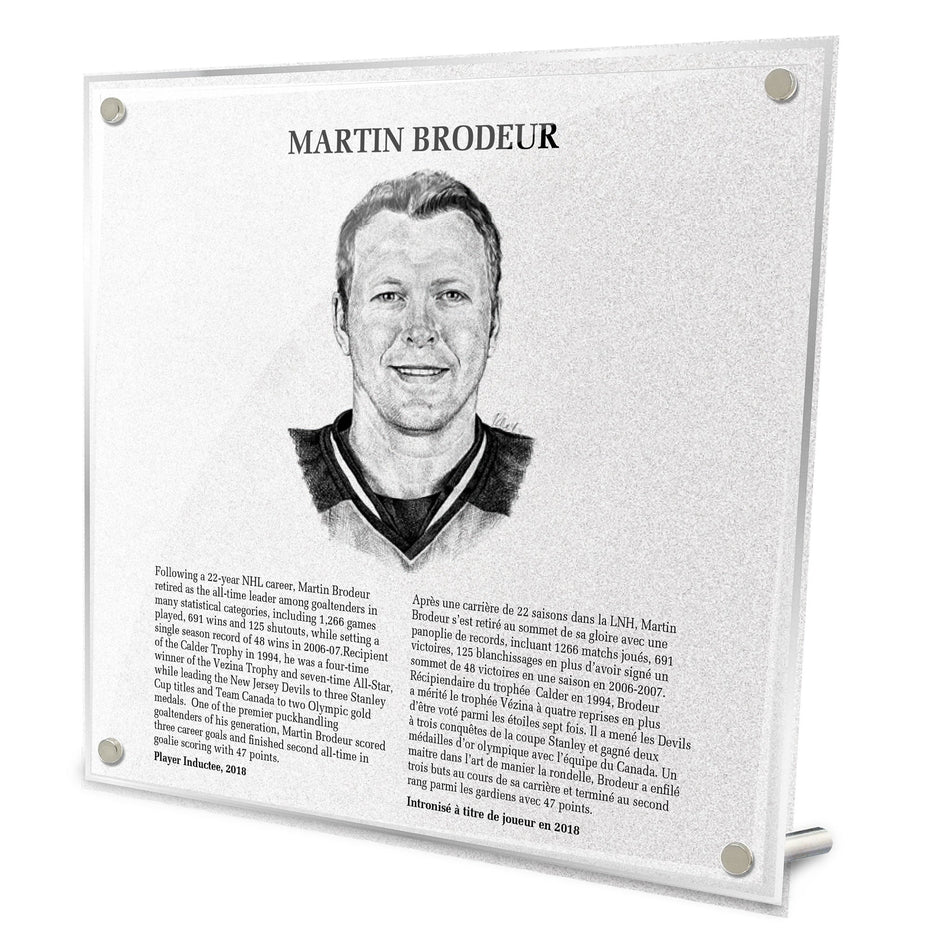 NHL Legends | Hockey Hall of Fame Plaque | Martin Brodeur