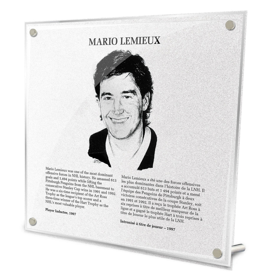 NHL Legends | Hockey Hall of Fame Plaque | Mario Lemieux