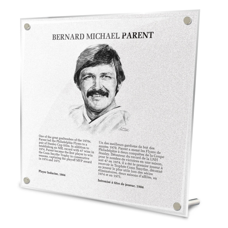 NHL Legends | Hockey Hall of Fame Plaque | Bernie Parent