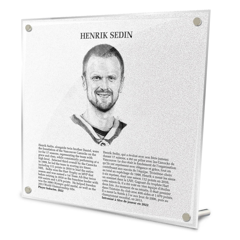 NHL Legends | Hockey Hall of Fame Plaque | Henrik Sedin