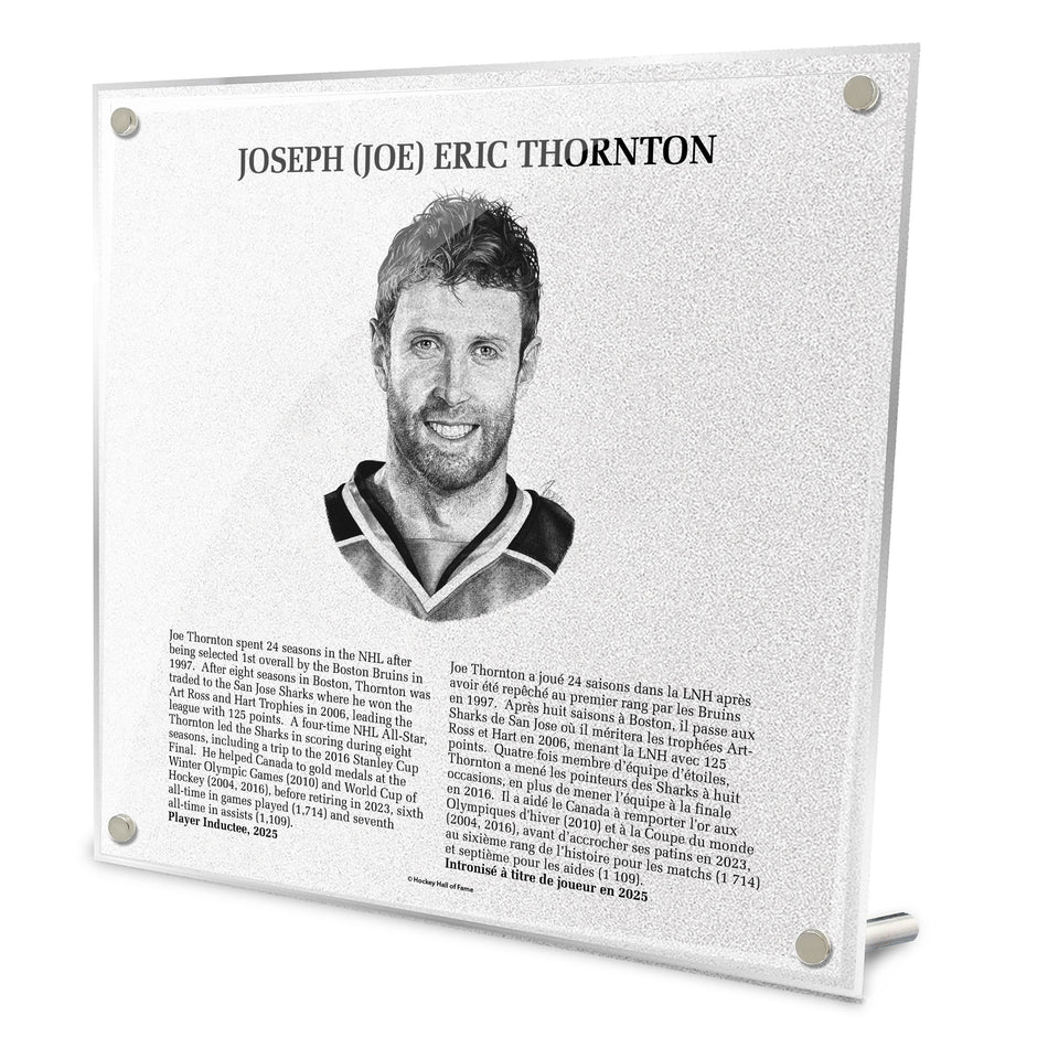 NHL Legends | Hockey Hall of Fame Plaque | Joe Thornton