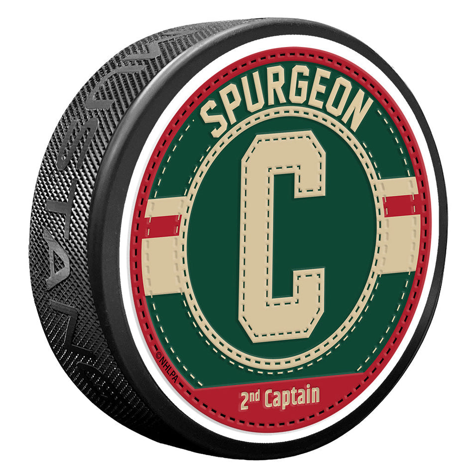 Jared Spurgeon Puck - Captain Jersey Stitch