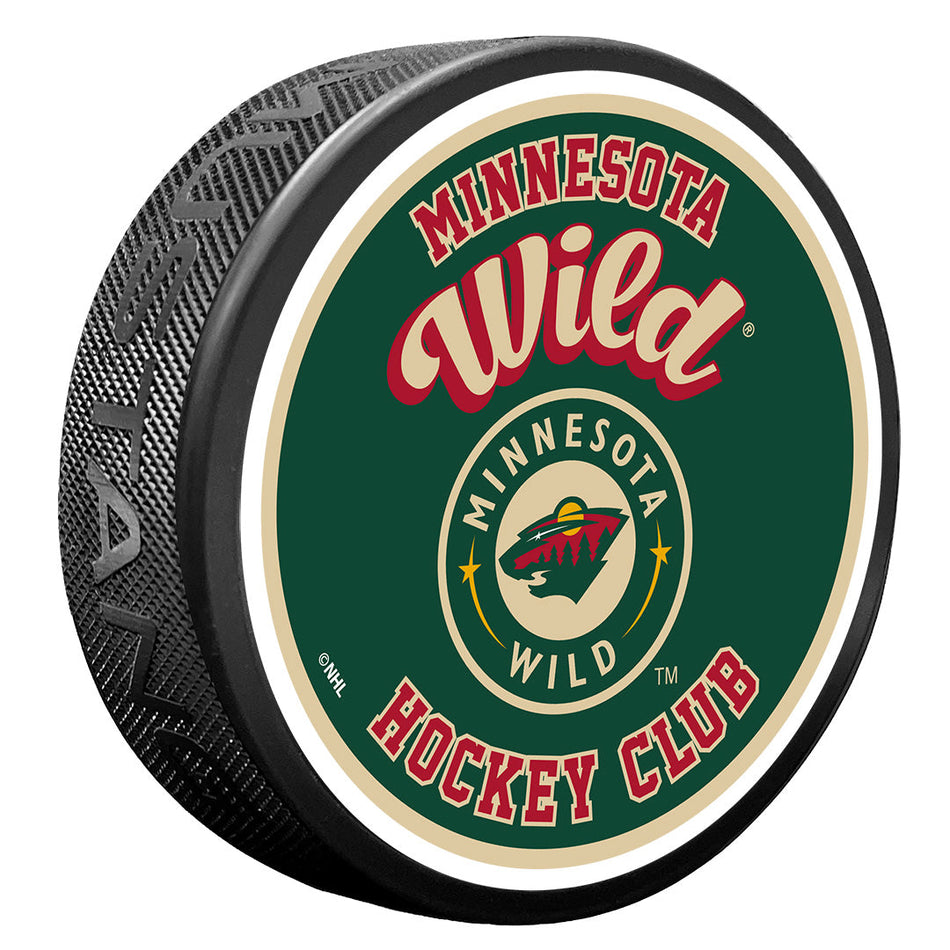 Minnesota Wild Puck | Retro Script
