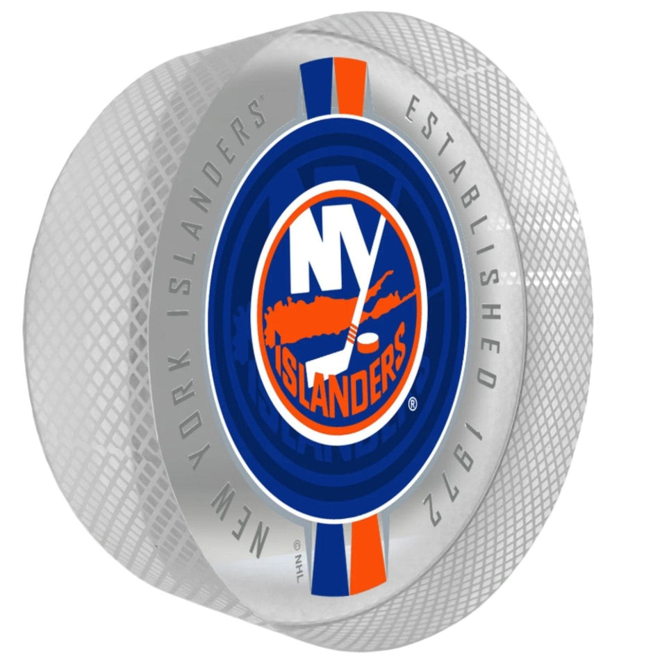 New York Islanders Puck | Crystal Ribbon