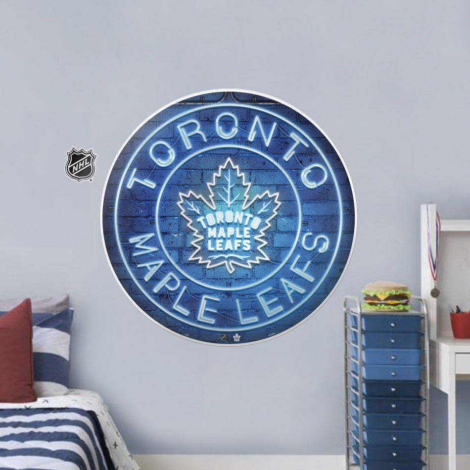 Toronto Maple Leafs 28X28 Repositionable Wall Decal - Neon