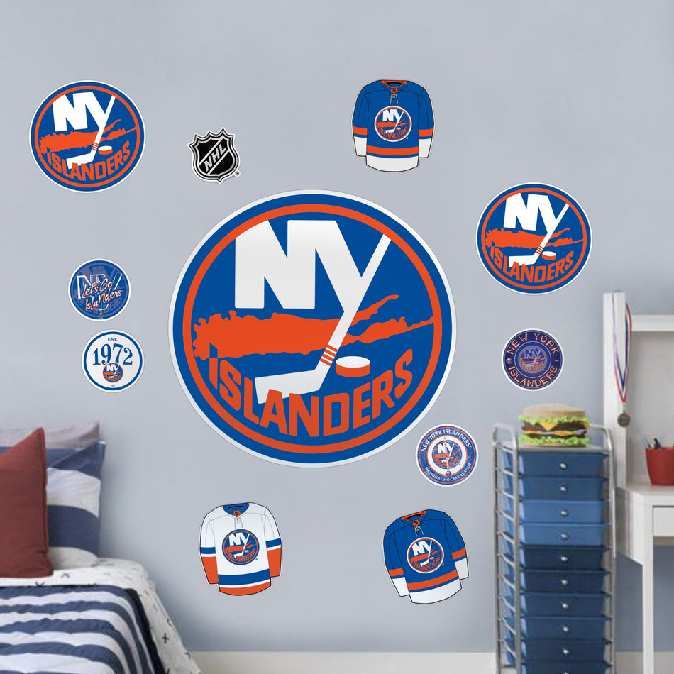New York Islanders Repositionable Wall Decal Set - Team Logos