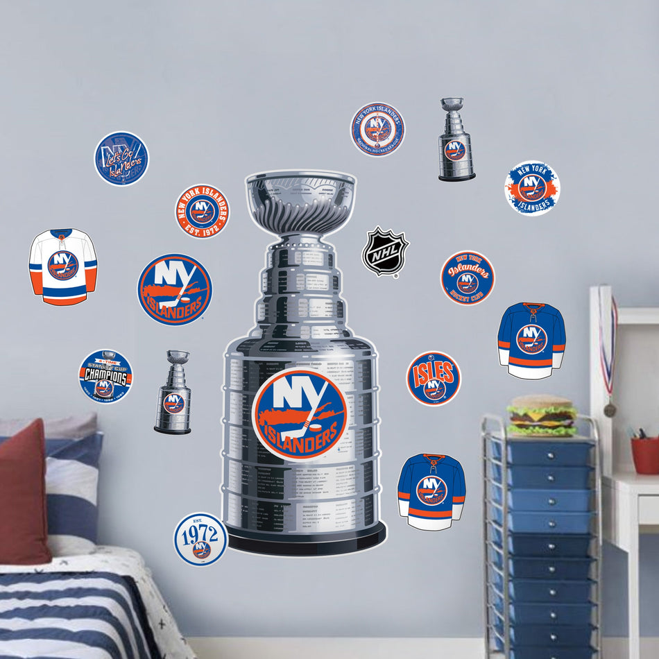 New York Islanders Repositionable Wall Decal Set - STANLEY CUP