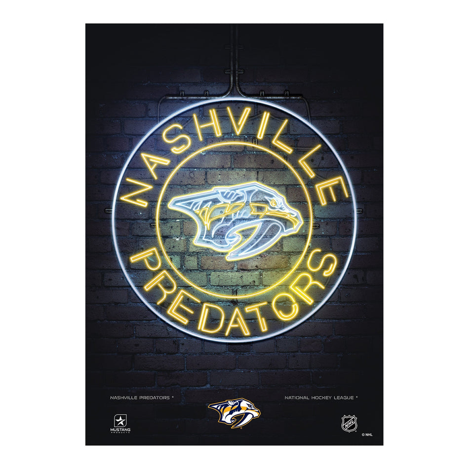 Nashville Predators Neon Sign | Print 12" x 16"