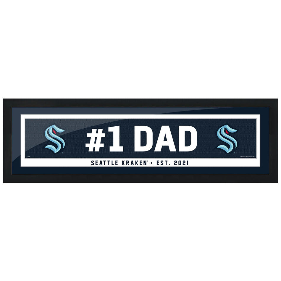 Seattle Kraken Frame - 6" x 22" #1 Dad