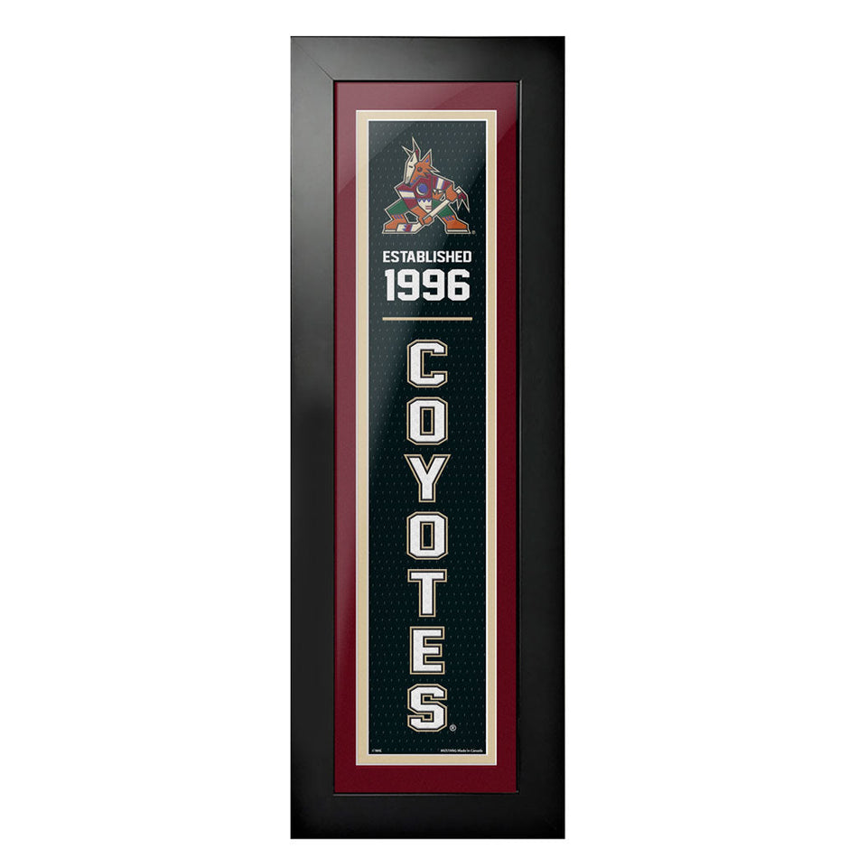 Arizona Coyotes 6x22 Established Framed Sign