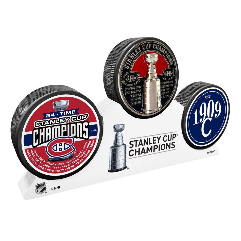 Montreal Canadiens - Elite Medallion 3 Puck Podium Set