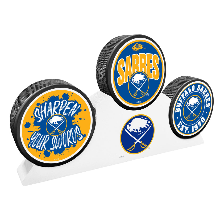Buffalo Sabres - 3 Puck Podium Set