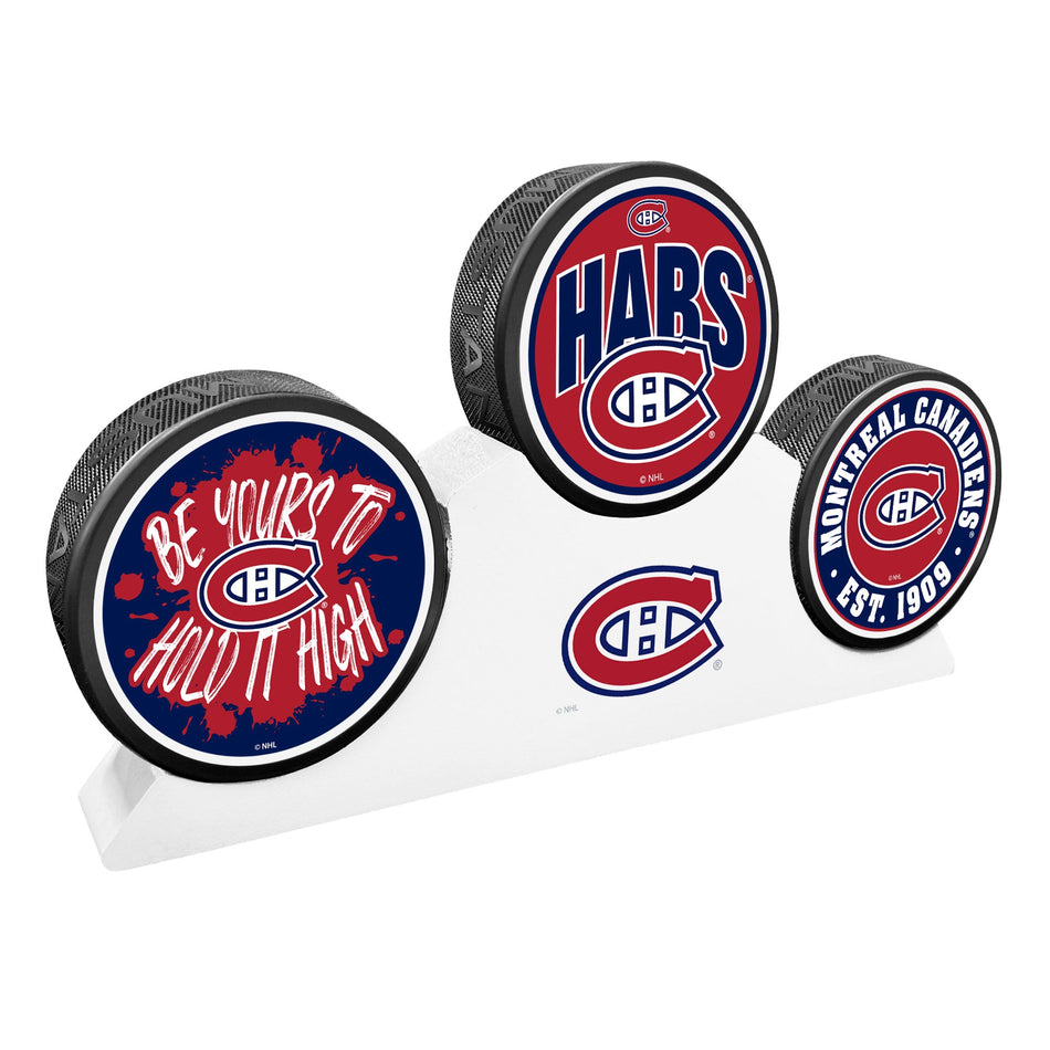Montreal Canadiens - 3 Puck Podium Set