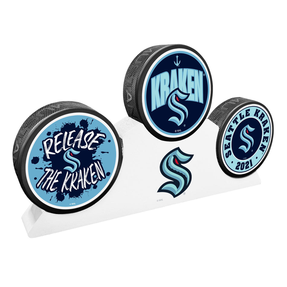 Seattle Kraken - 3 Puck Podium Set