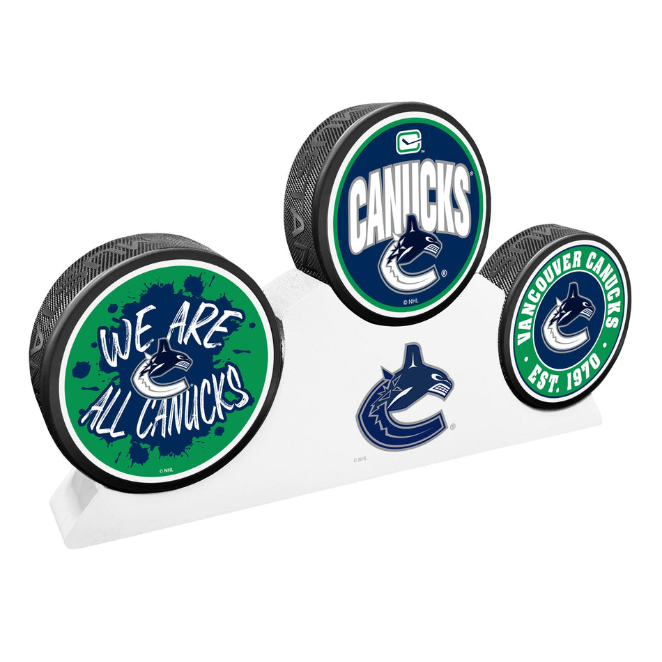 Vancouver Canucks - 3 Puck Podium Set