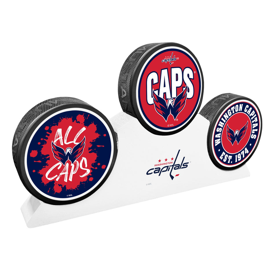 Washington Capitals - 3 Puck Podium Set