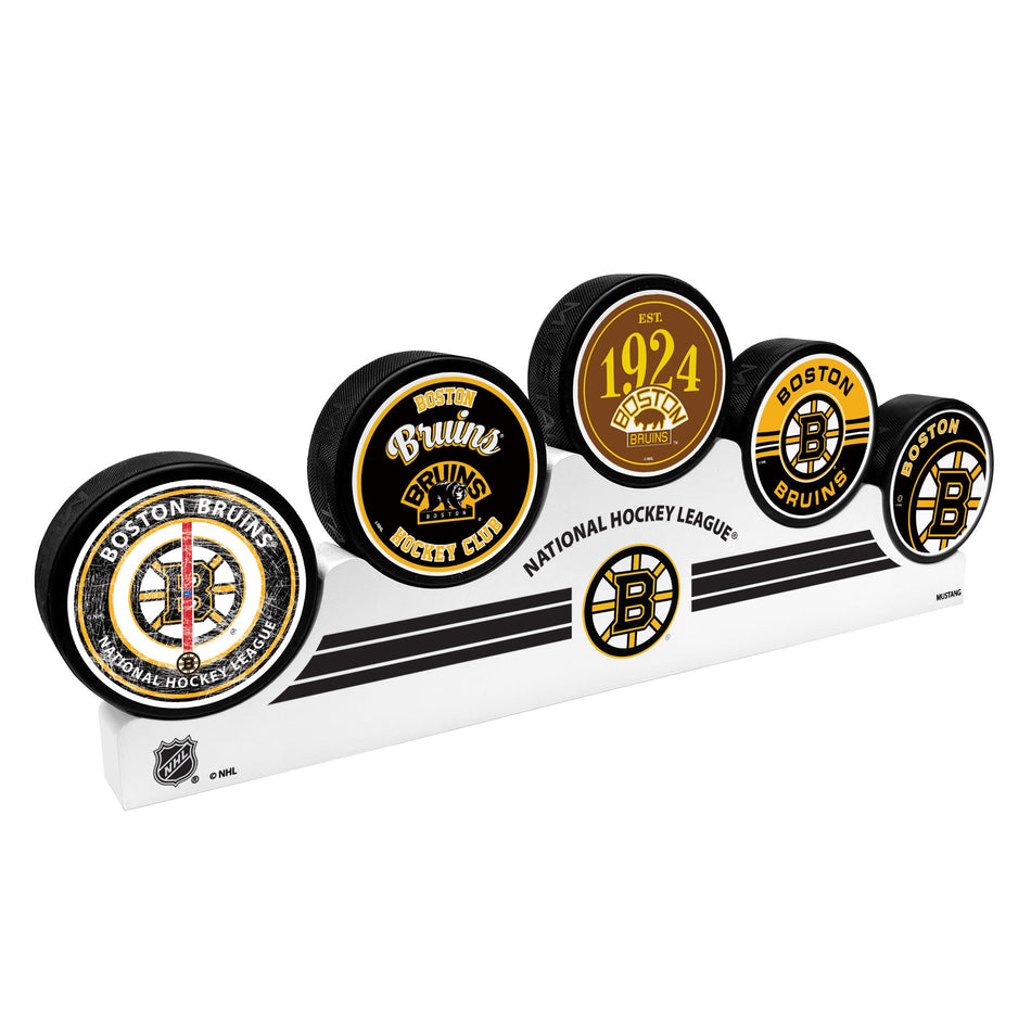 Boston Bruins - 5 Puck Podium Set