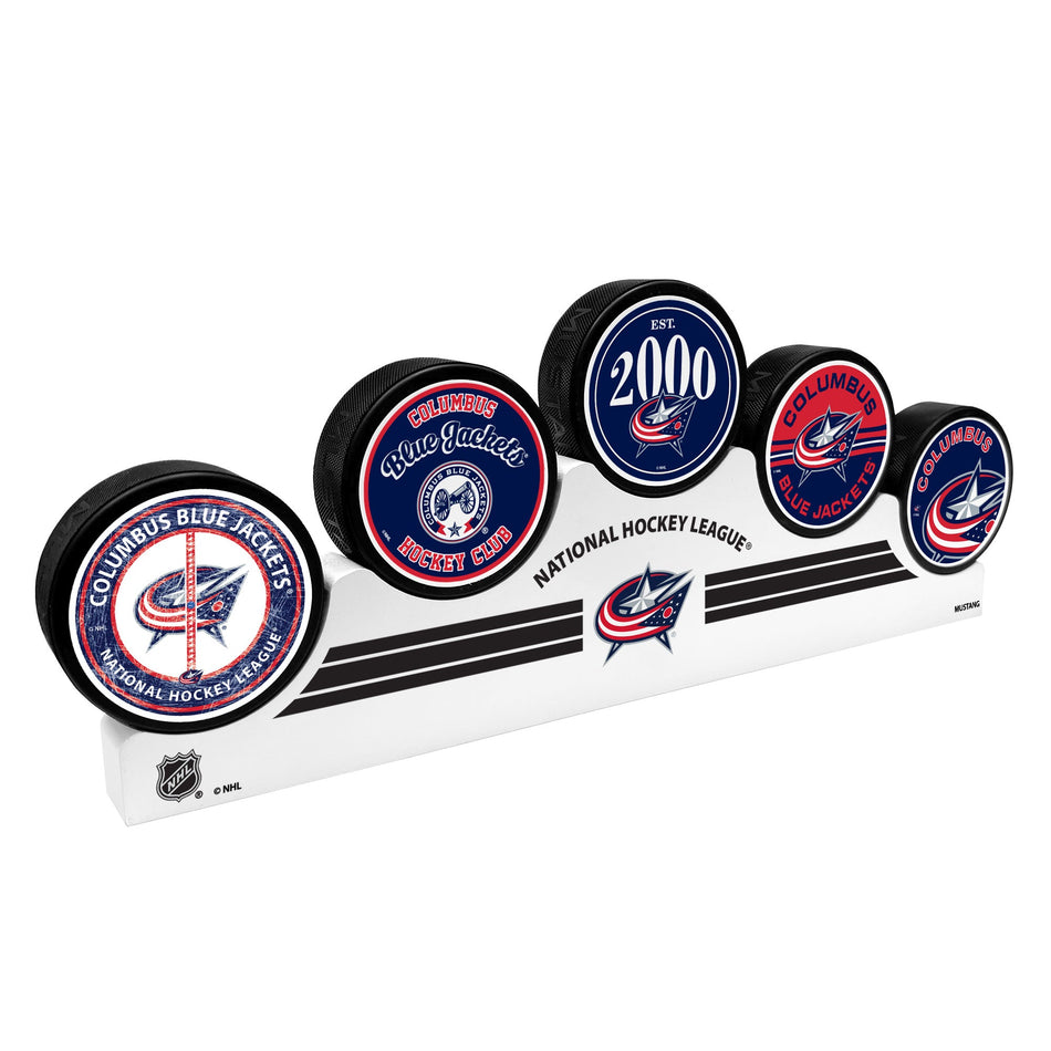 Columbus Blue Jacekts - 5 Puck Podium Set