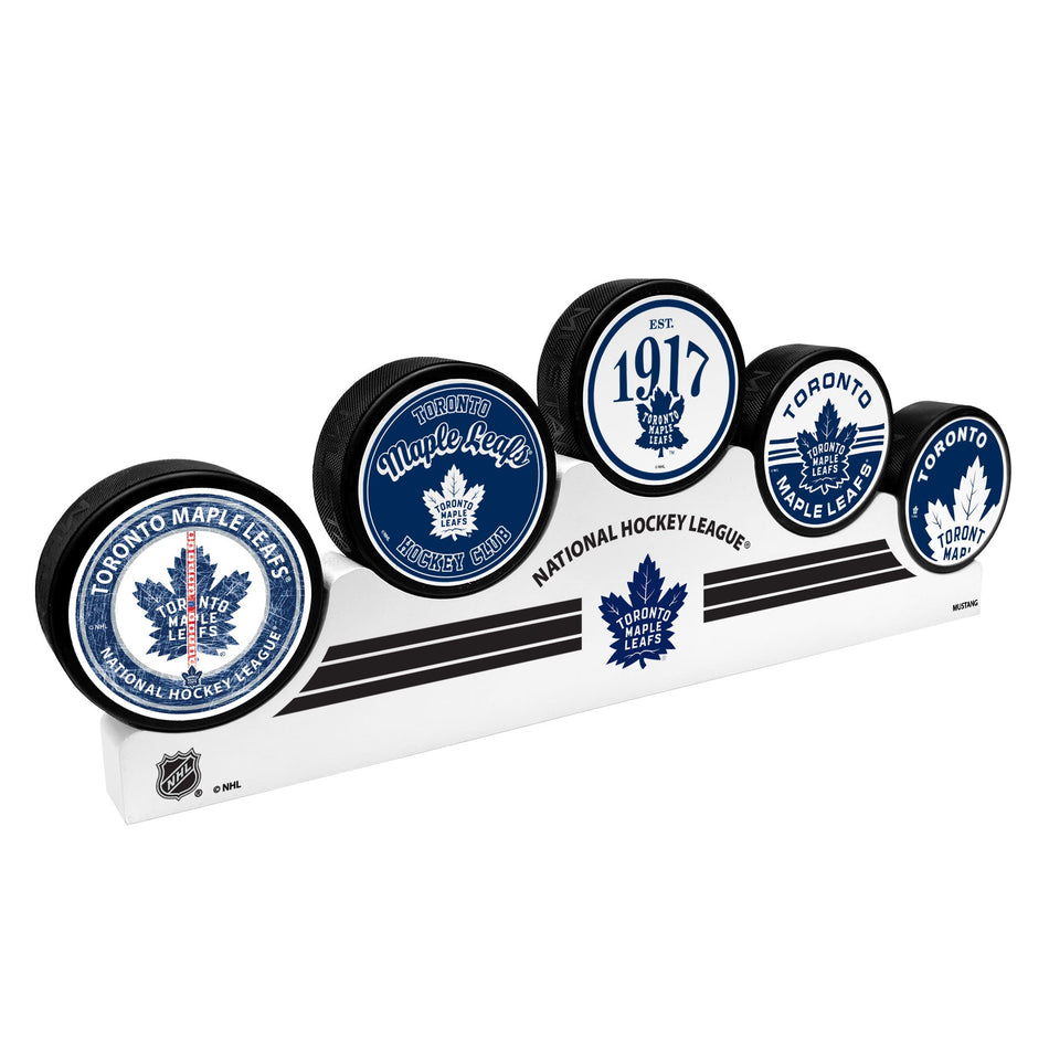 Toronto Maple Leafs - 5 Puck Podium Set