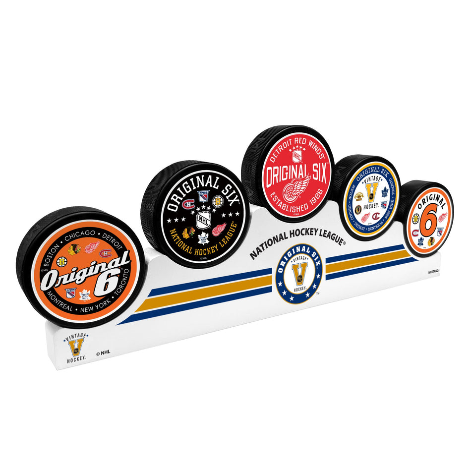 Detroit Red Wings -  Original 6 - 5 Puck Podium Set