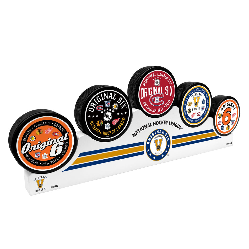 Montreal Canadiens -  Original 6 - 5 Puck Podium Set