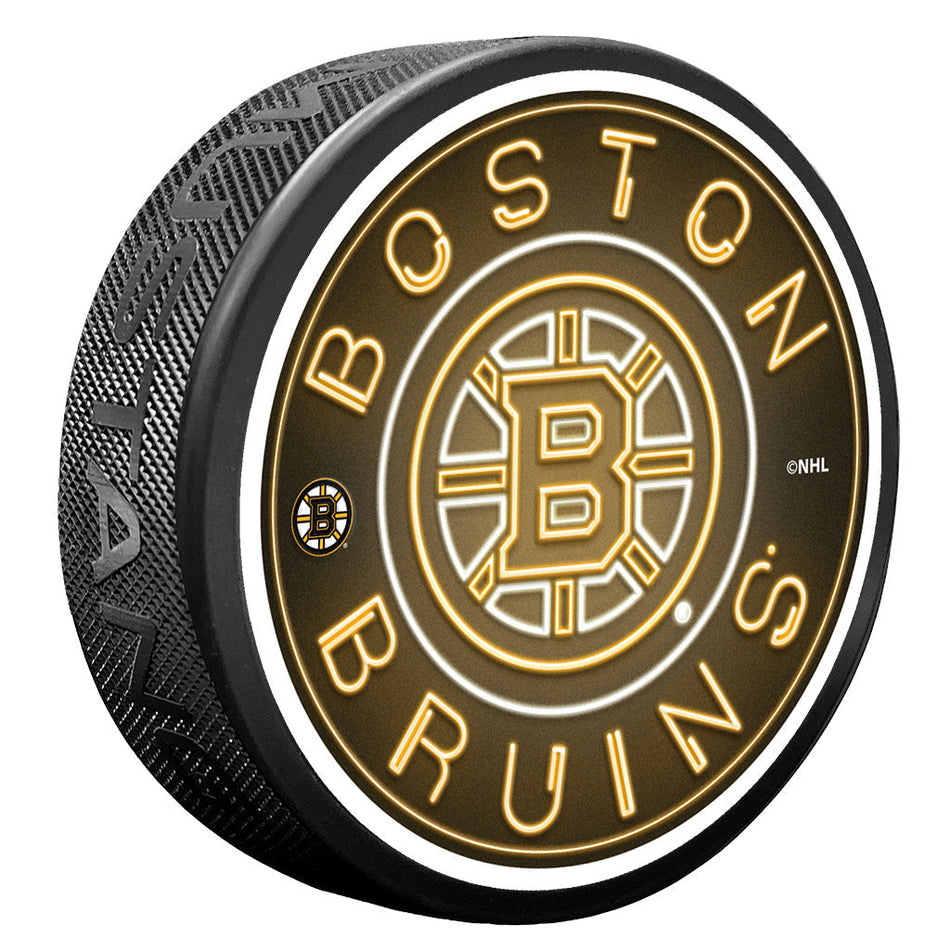 Boston Bruins Puck - Neon
