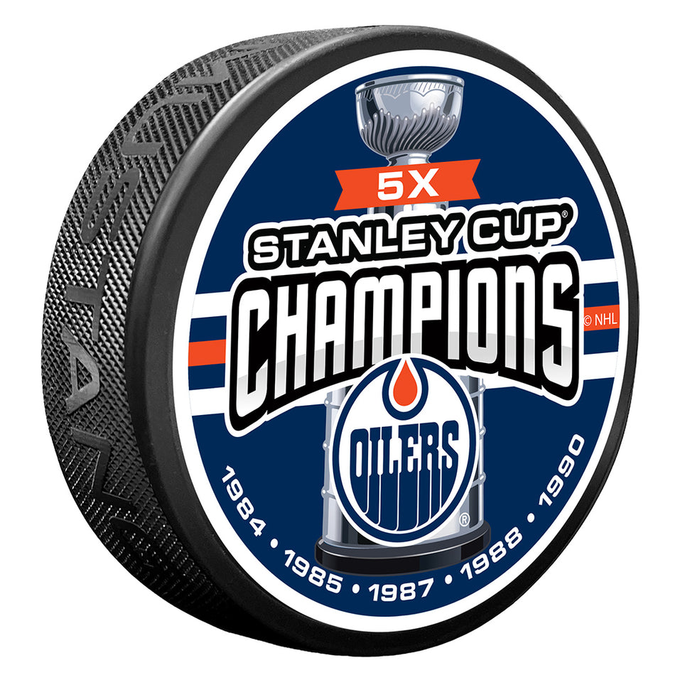 Edmonton Oilers Puck -  5 TIME CHAMPS