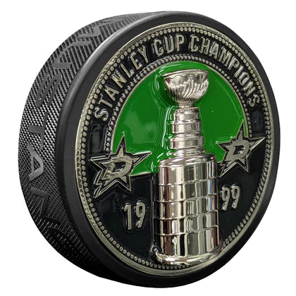 Dallas Stars Puck - Ultra 3D Stanley Cup Medallion