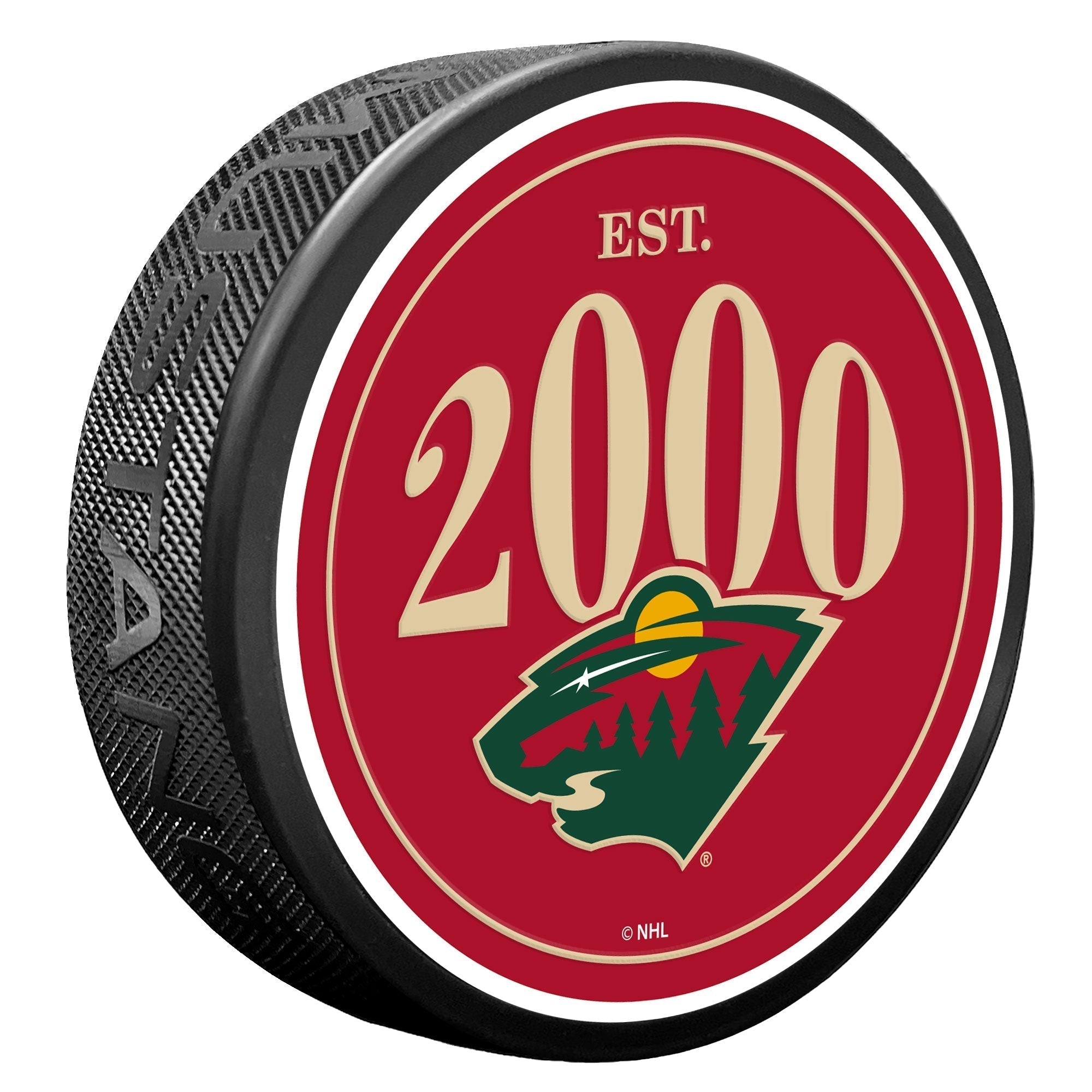 thumbnail image 2 of Minnesota Wild NHL Puck – 3D Engraved Arrow Design, Regulation Size & Weight, Officially Licensed 2 of 9