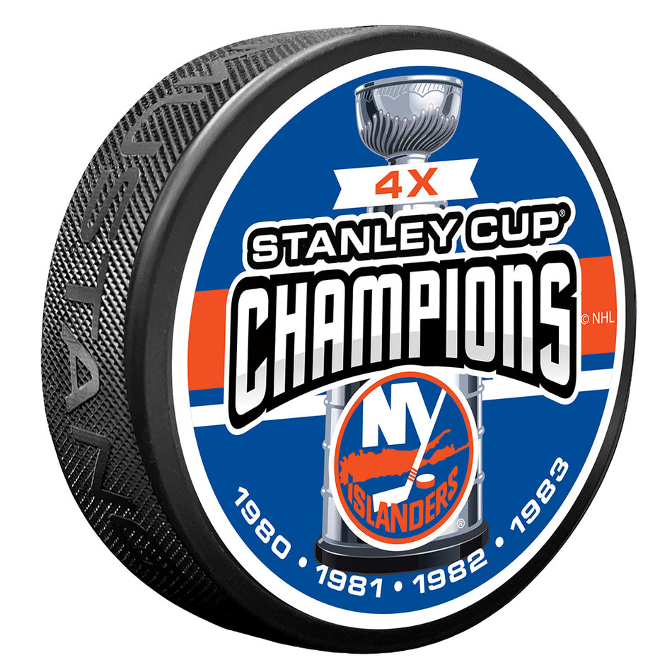 New York Islanders Puck -  4 TIME CHAMPS