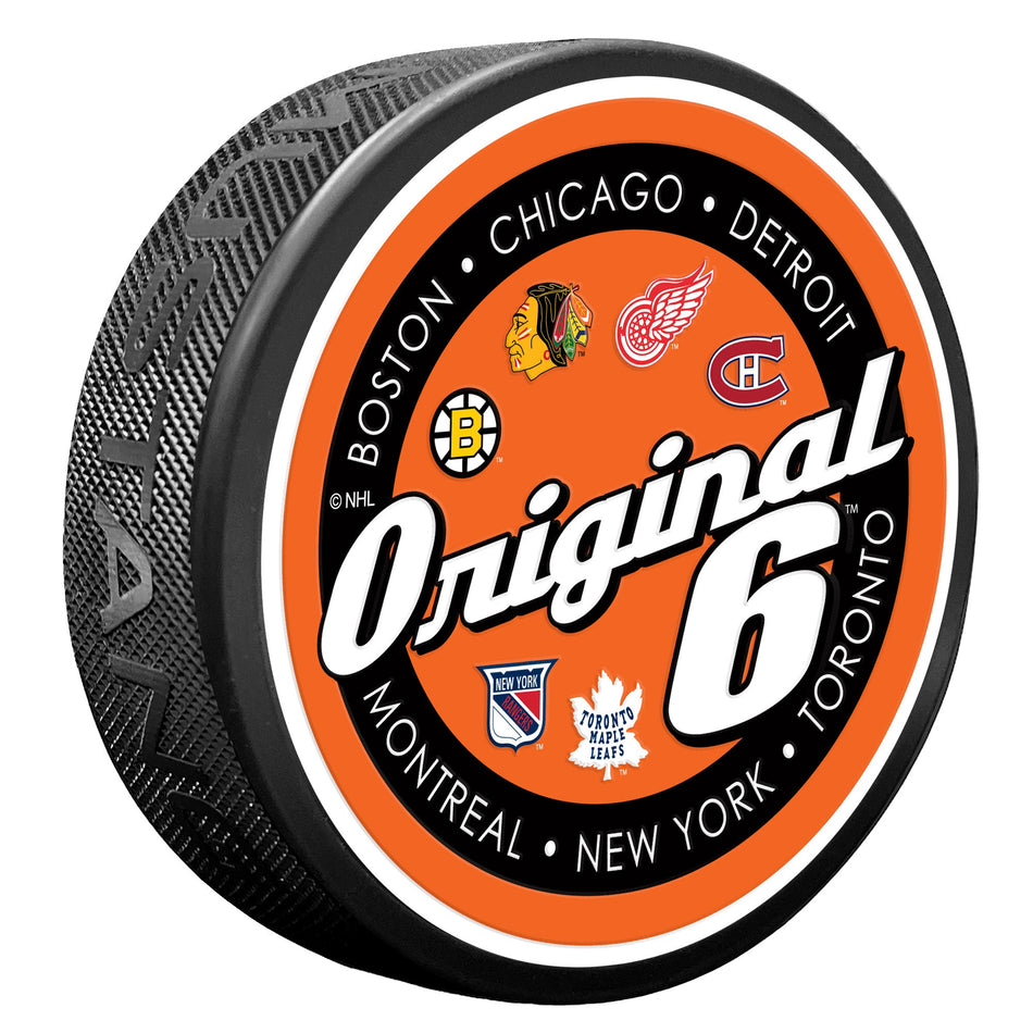 SCRIPT Textured Hockey Puck - Original 6