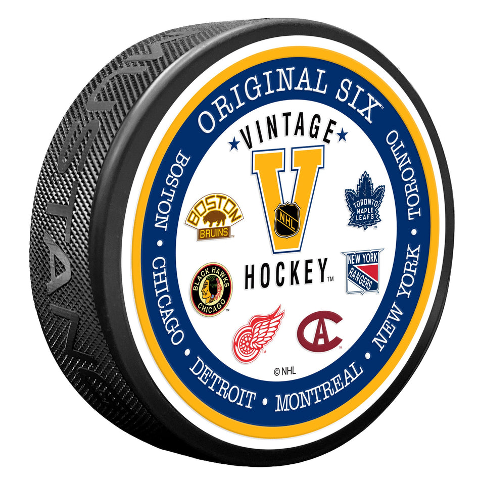 VINTAGE Textured Hockey Puck - Original 6