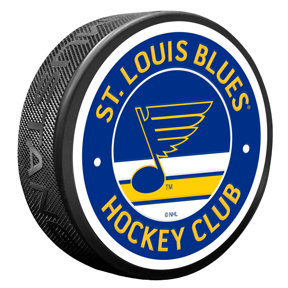 St. Louis Blues Vintage Striped Textured Puck