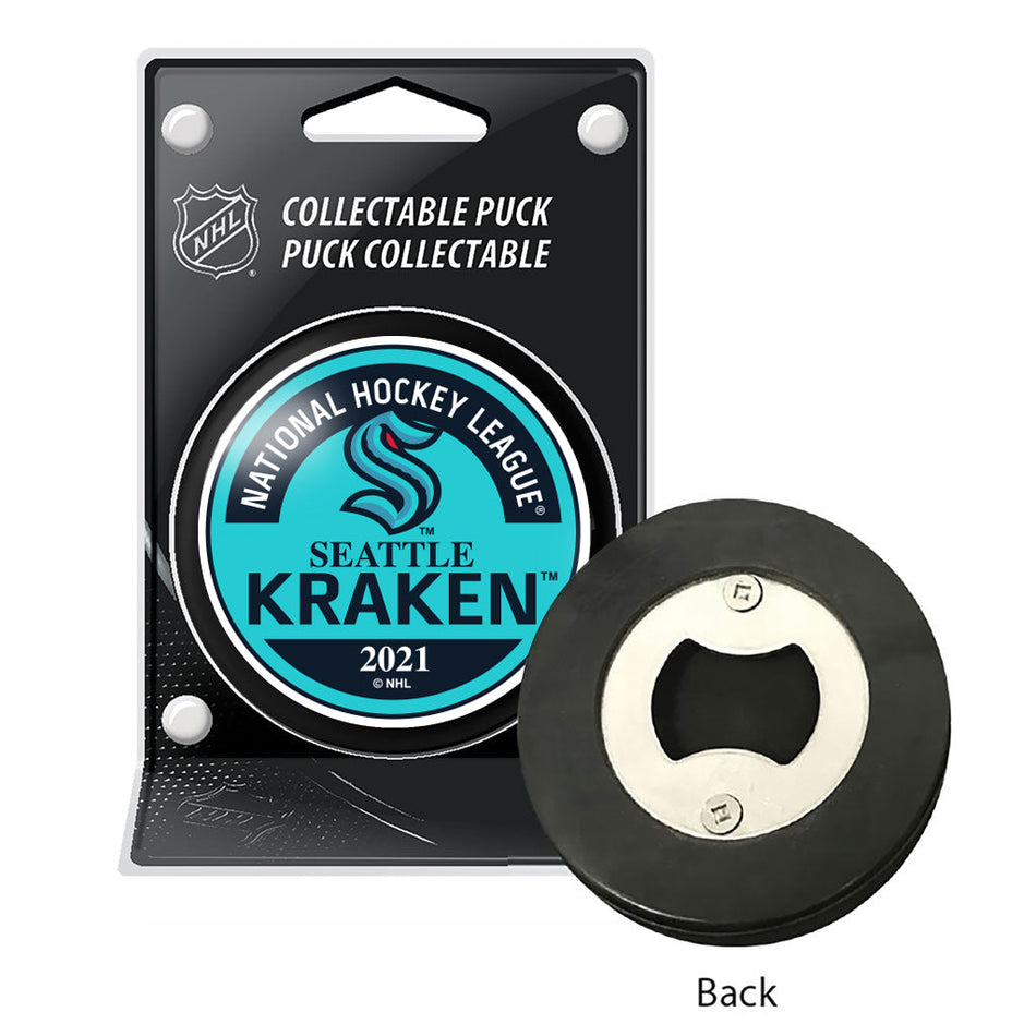 Seattle Kraken Block Puck Bottle Opener