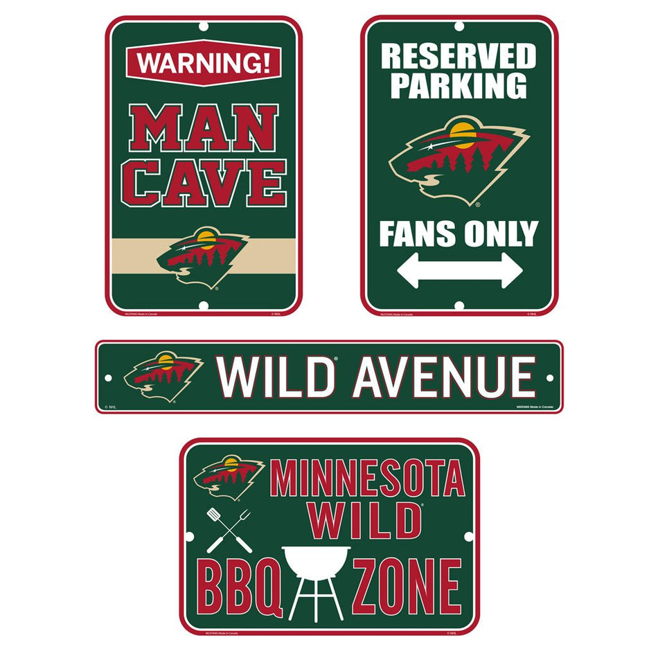 Minnesota Wild Fan Four Pack Sign Set