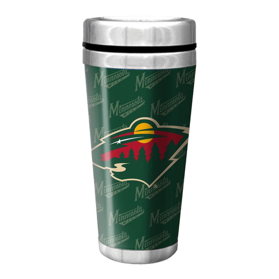 Minnesota Wild Travel Mug - 16 oz Full Wrap Wallpaper