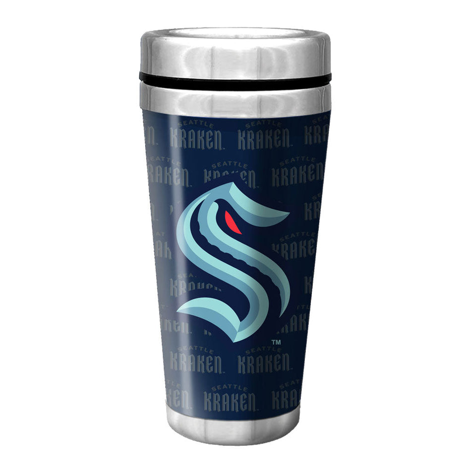 Seattle Kraken Travel Mug - 16 oz. Full Wrap Wallpaper