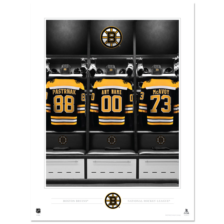 Boston Bruins 12x16 Personalized Locker Room Print
