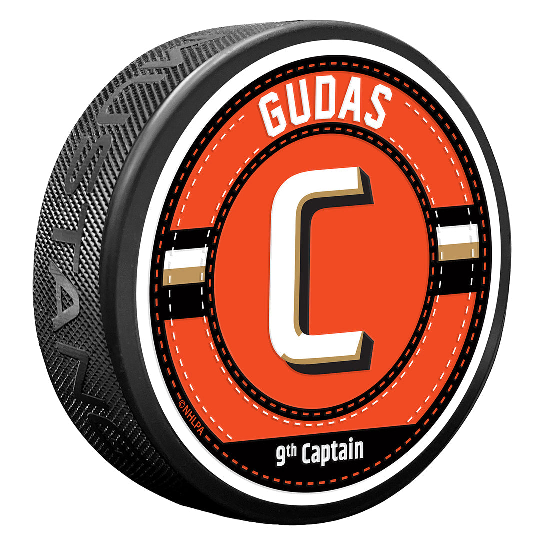 Nick Suzuki Captain Jersey Stitch Puck - 3D Engraved NHL Collectible, Regulation Size